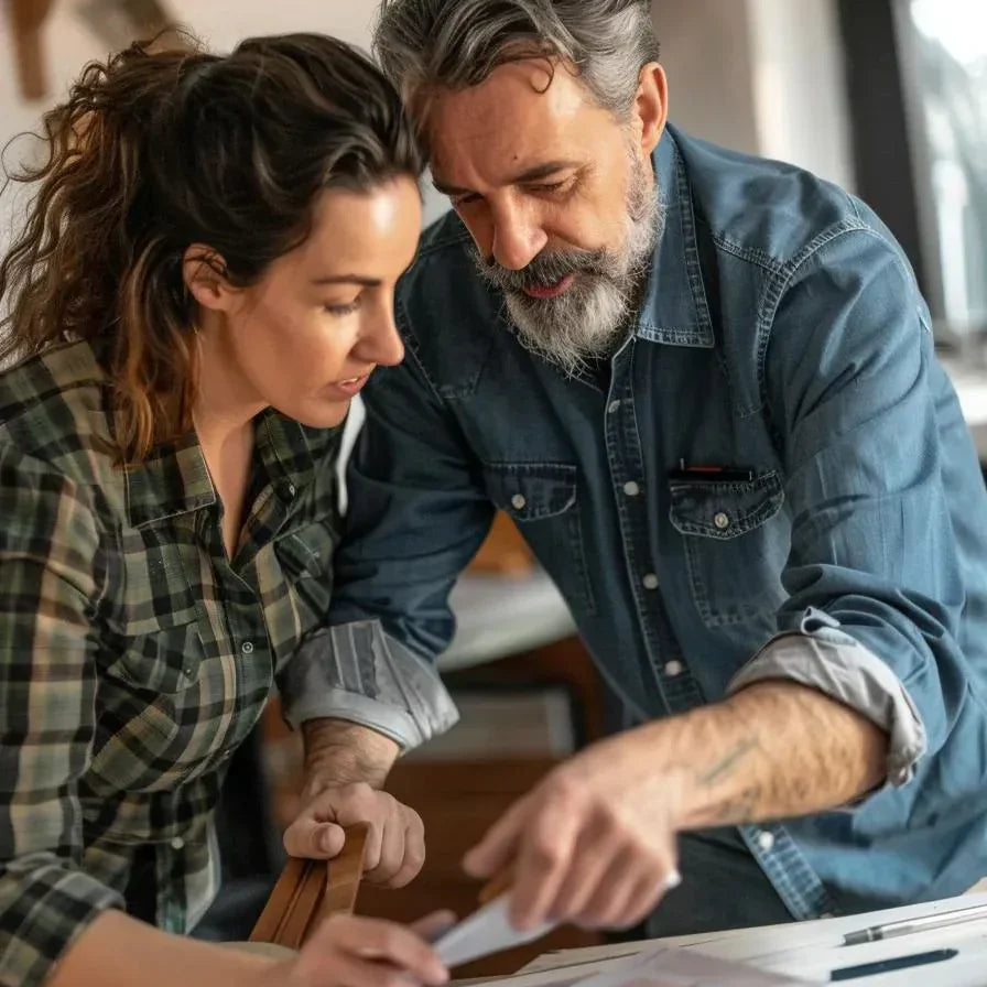 Contractor reviewing renovation options with a homeowner