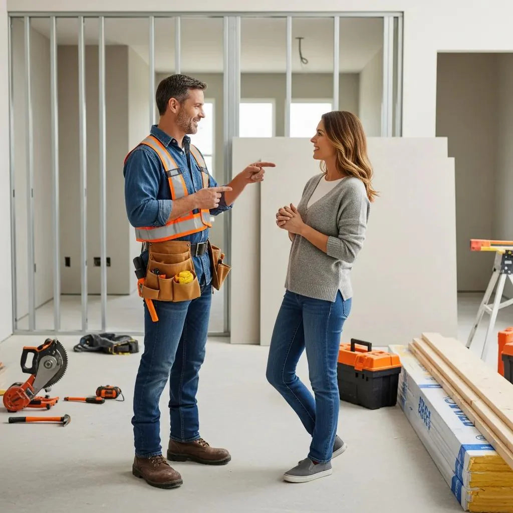 Contractor using mirroring techniques to build rapport with a homeowner on a job site
